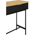KONSOLENTISCH Schwarz, Eichefarben  - Eichefarben/Goldfarben, Trend, Holzwerkstoff/Metall (110/35/78cm) - Xora