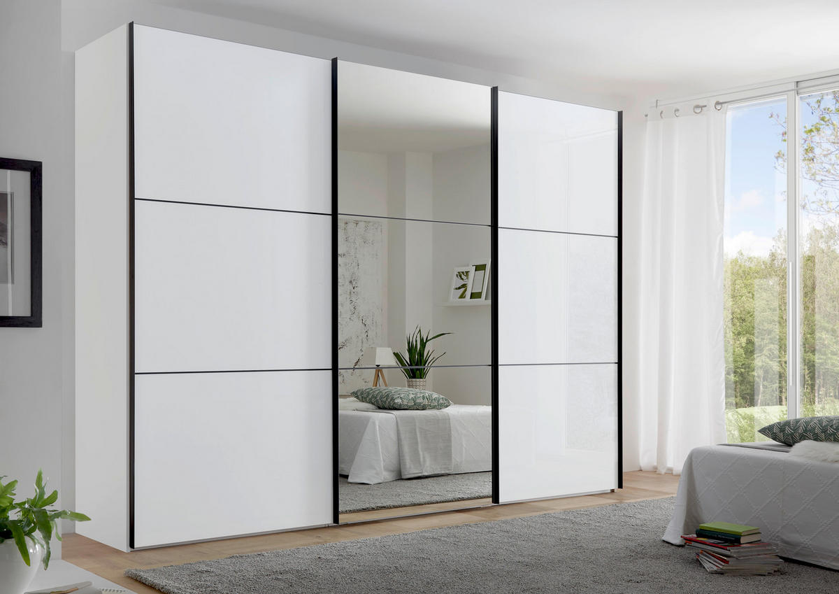 SCHWEBETÜRENSCHRANK 298/222/68 cm 3-türig Weiß - Einrichtungsbeispiel