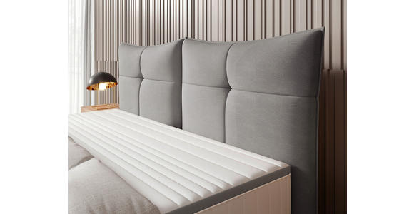 BOXSPRINGBETT  in Grau  - Schwarz/Grau, Design, Leder/Holzwerkstoff (180cm) - Esposa