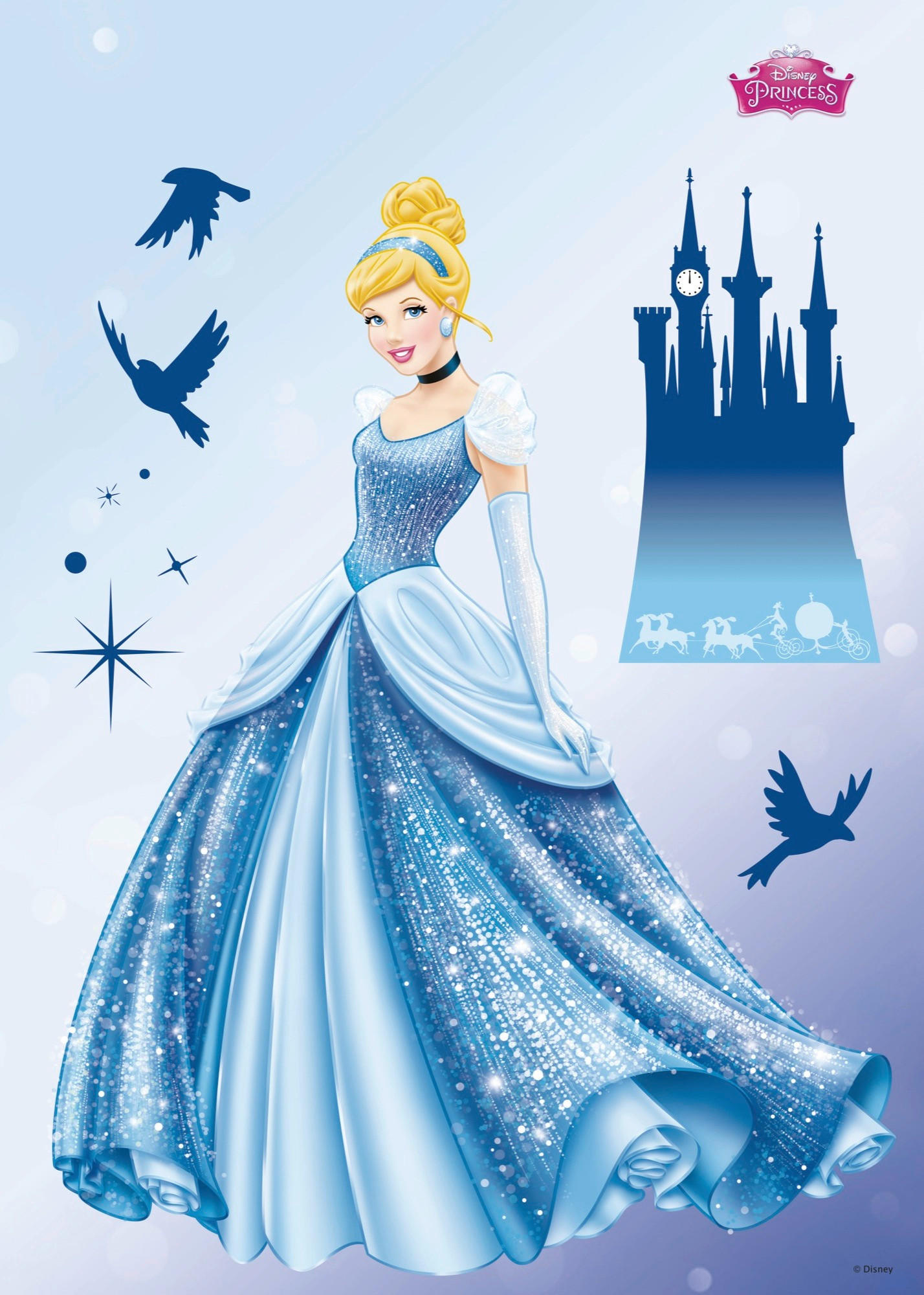 Disney Dekosticker Princess Dream Blau, Klar 50x70 cm