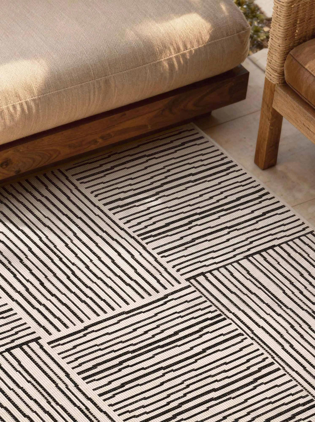 FLACHWEBETEPPICH 160/230 cm Haringey Schwarz, Weiß  - Schwarz/Weiß, Design, Kunststoff (160/230cm)