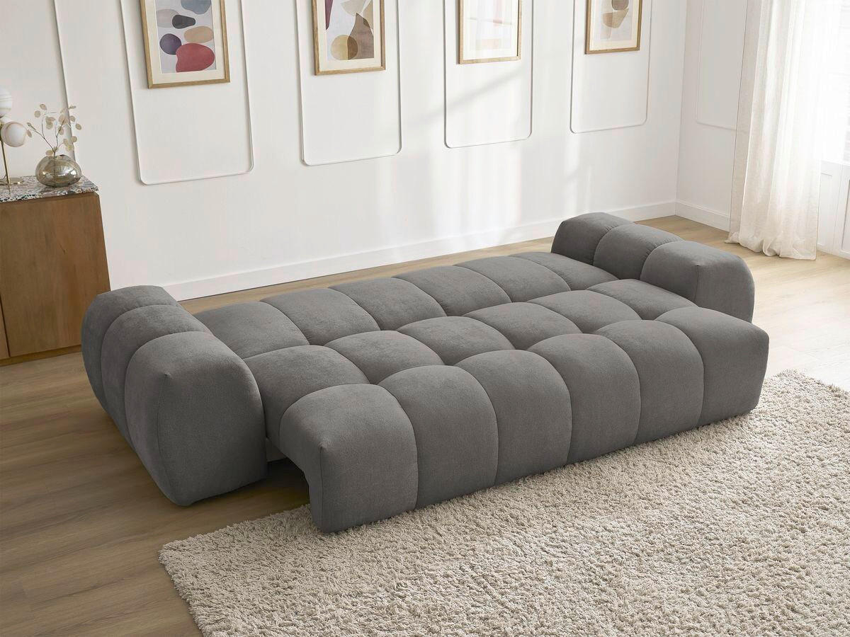 SCHLAFSOFA EVEREST  mit Rücken echt, Armteil links, Armteil rechts Struktur Dunkelgrau  - Dunkelgrau/Schwarz, MODERN, Kunststoff/Textil (278/90/115cm)