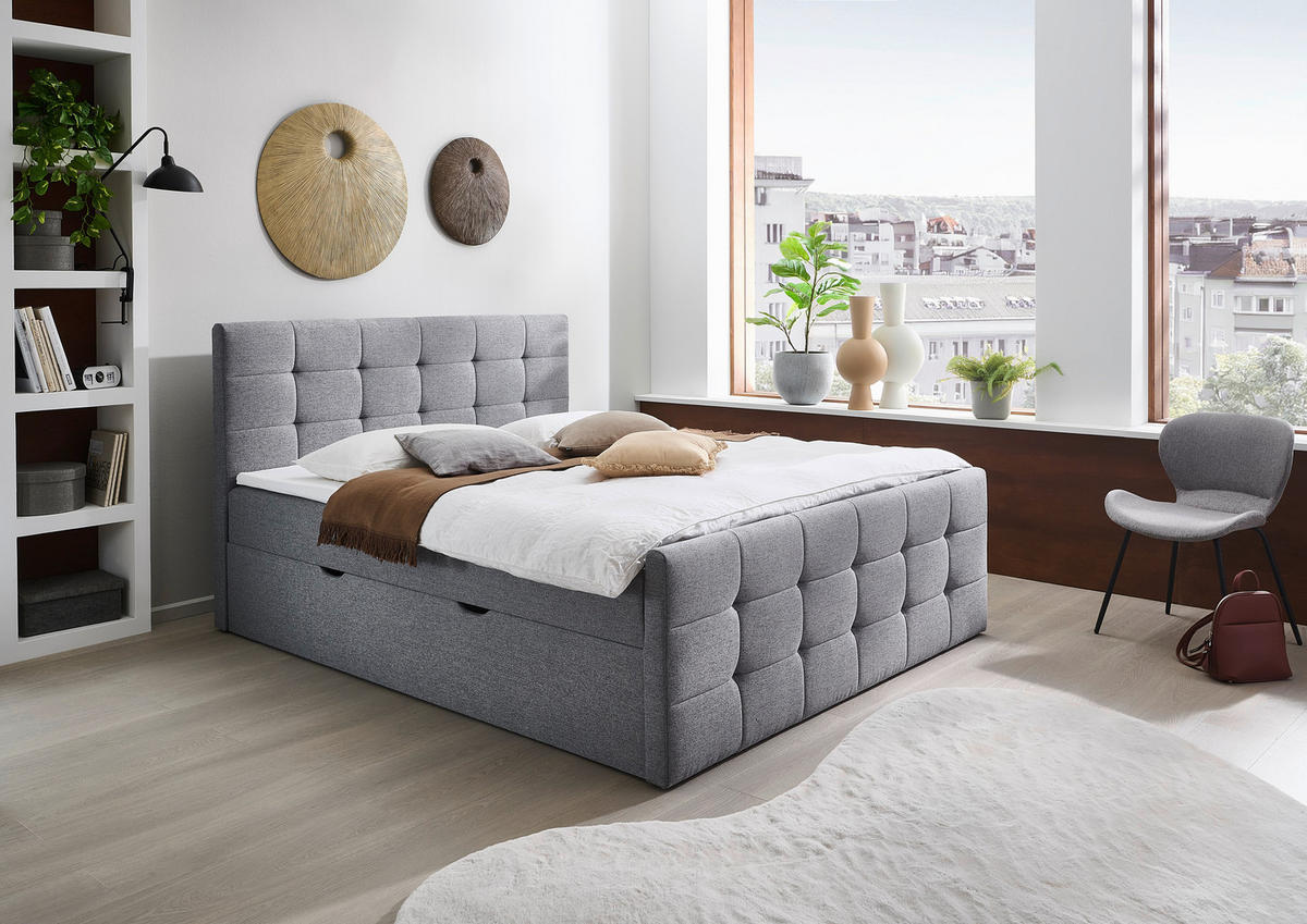 BOXBETT 180/200 cm  in Grau  - Grau, Basics, Textil (180/200cm) - Boxxx