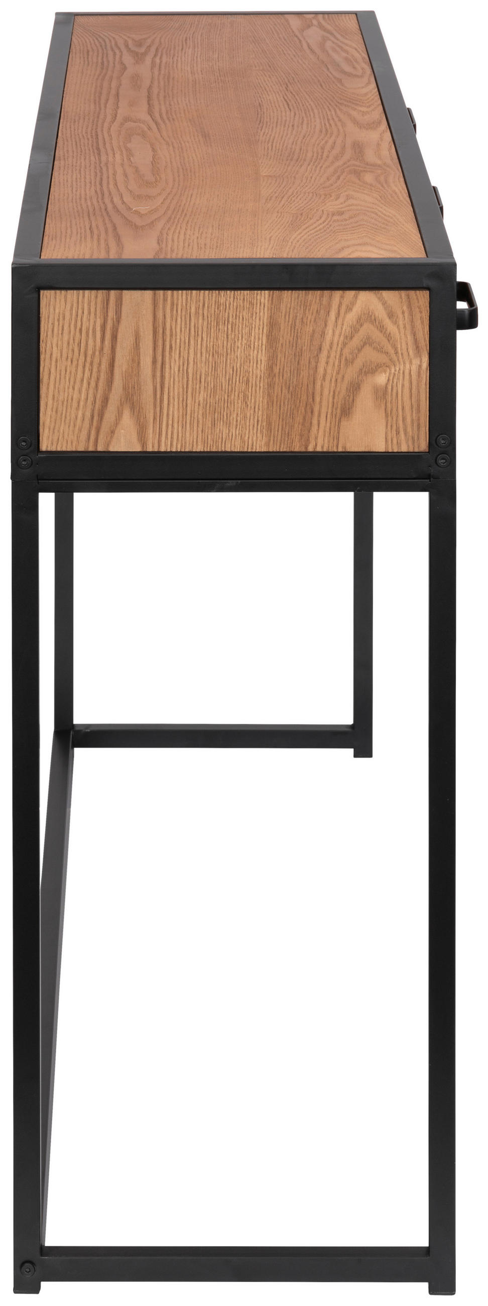 KONZOLOVÝ STOLEK, jedle, černá, světle hnědá, 120/80/33 cm - černá/světle hnědá, Design, kov/dřevo (120/80/33cm) - P & B