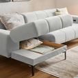 ECKSOFA in Chenille Weiß  167/311 cm  - Schwarz/Weiß, Design, Textil/Metall (167/311cm) - Xora