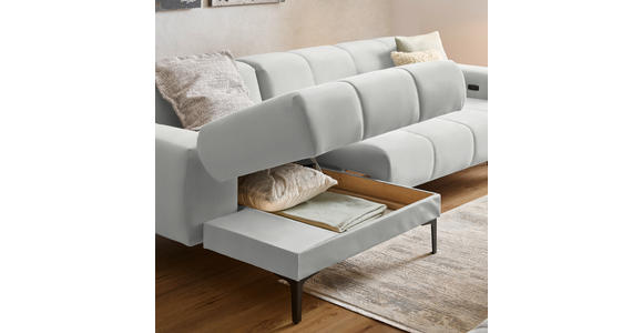 ECKSOFA in Chenille Weiß 167/311 cm - Schwarz/Weiß, Design, Textil/Metall (167/311cm) - Xora