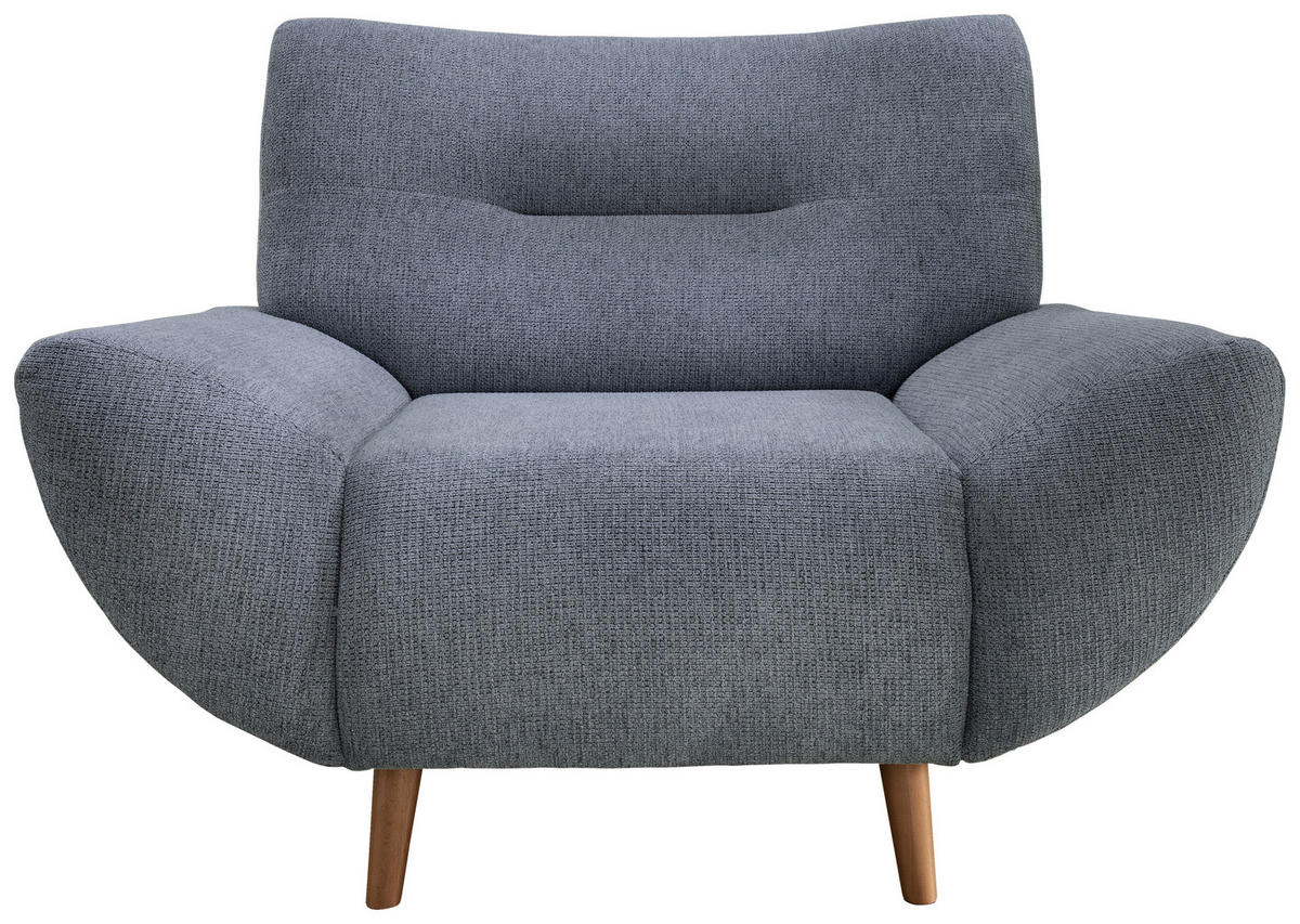 SESSEL in Chenille Hellblau  - Wildeiche/Hellblau, Modern, Holz/Textil (111/81/90cm) - MID.YOU