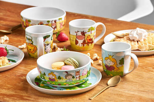 KINDERGESCHIRRSET Porzellan 3-teilig  - Multicolor/Weiß, KONVENTIONELL, Keramik - Van Well