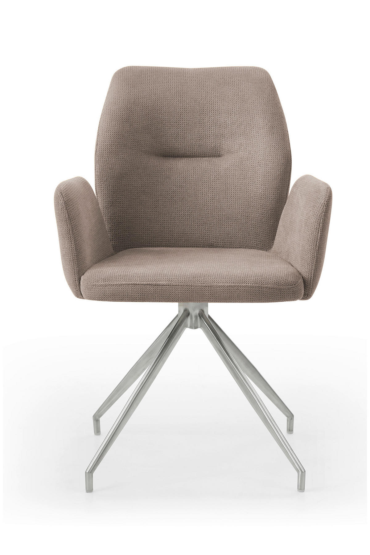 OTOČNÁ STOLIČKA, štruktúra, hnedá - hnedá/strieborná, Modern, kov/textil (60/89/62cm) - Livetastic