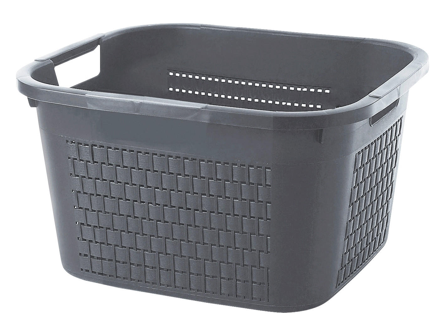 WÄSCHEKORB - Anthrazit, Basics, Kunststoff (43,5/33,5/22,2cm) - Rotho