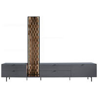 LOWBOARD  267/189/42 cm 4 Schublade(n) stehend, Beleuchtung  - Eichefarben/Anthrazit, Design, Holz/Holzwerkstoff (267/189/42cm) - Moderano