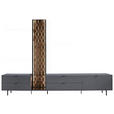 LOWBOARD  267/189/42 cm 4 Schublade(n) stehend, Beleuchtung  - Eichefarben/Anthrazit, Design, Holz/Holzwerkstoff (267/189/42cm) - Moderano