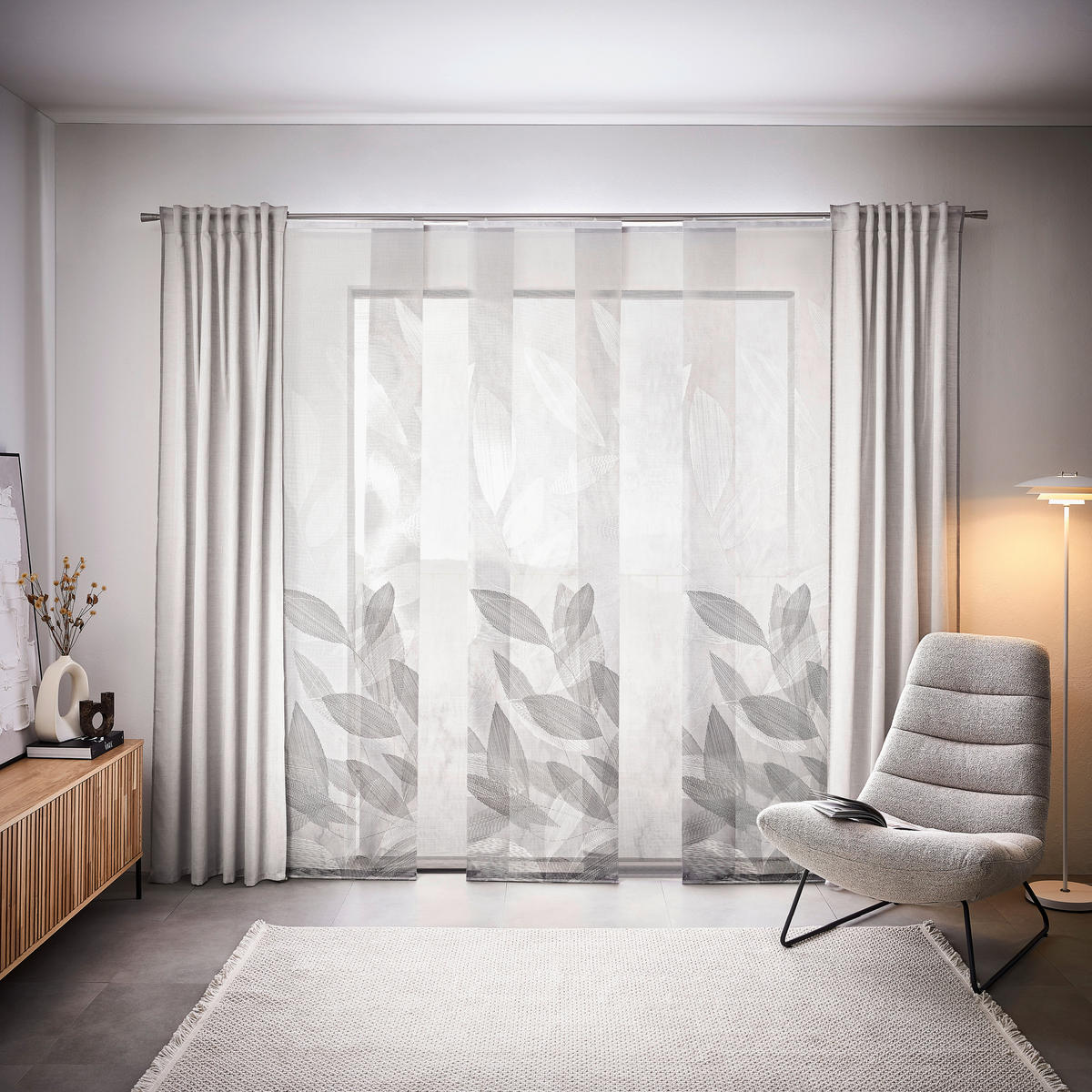 HOTOVÝ ZÁVĚS, poloprůhledné, 140/245 cm - šedá, Basics, textil (140/245cm) - Esposa