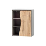 UNTERSCHRANK 60/79/35 cm   - Silberfarben/Eiche Wotan, Natur, Holzwerkstoff/Kunststoff (60/79/35cm) - Xora