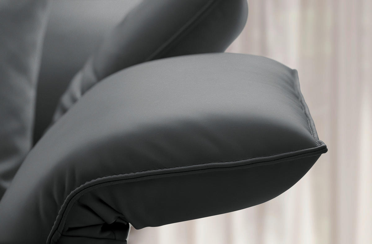 ECKSOFA  in Echtleder Grau  290/230 cm  - Anthrazit/Grau, Design, Leder/Metall (290/230cm) - Johann Jakob