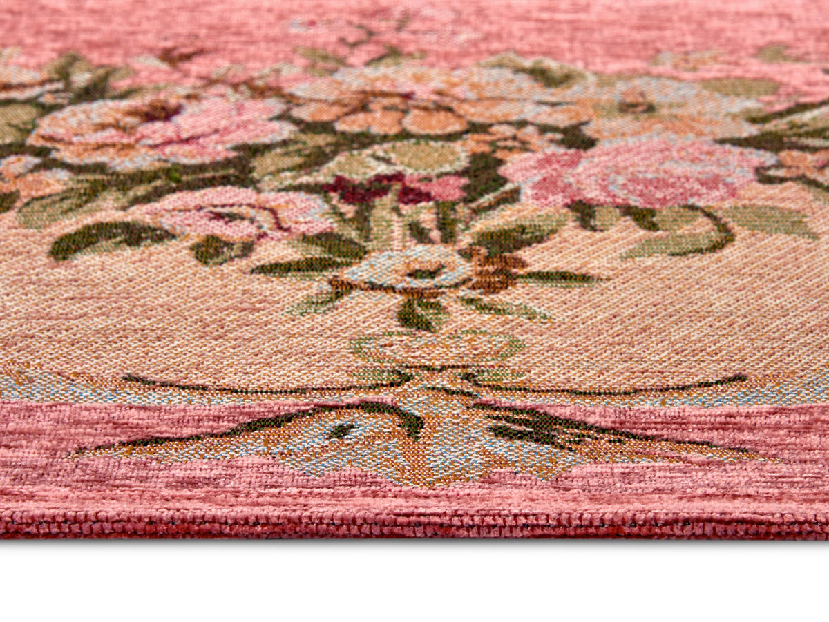 FLACHWEBETEPPICH 150/220 cm Gobelin Pink, Beige rechteckig  - Pink/Beige, Design, Kunststoff/Textil (150/220cm) - Hanse Home