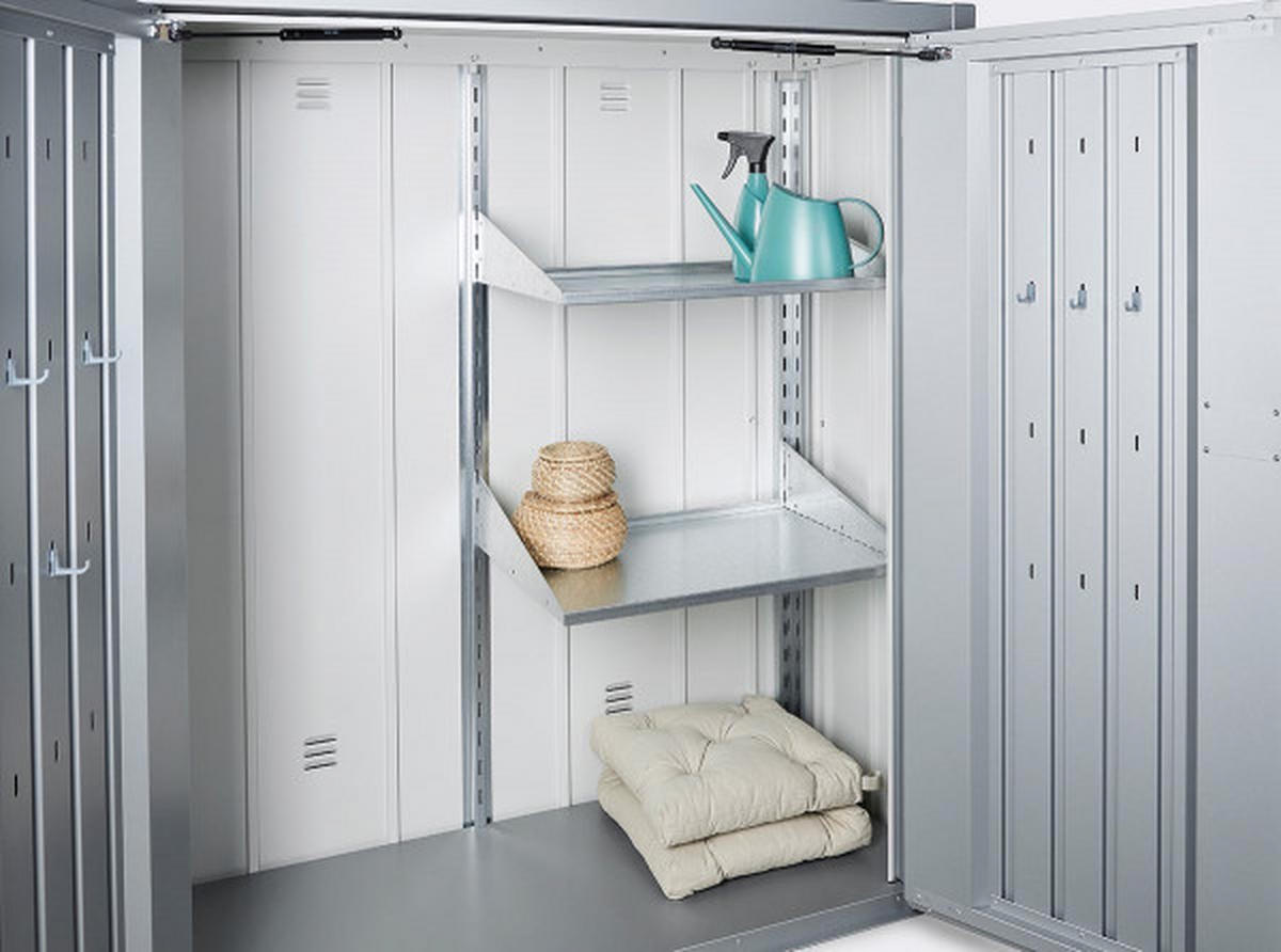 REGALBODEN - Zinkfarben, Design, Metall (61/40/43cm) - Biohort