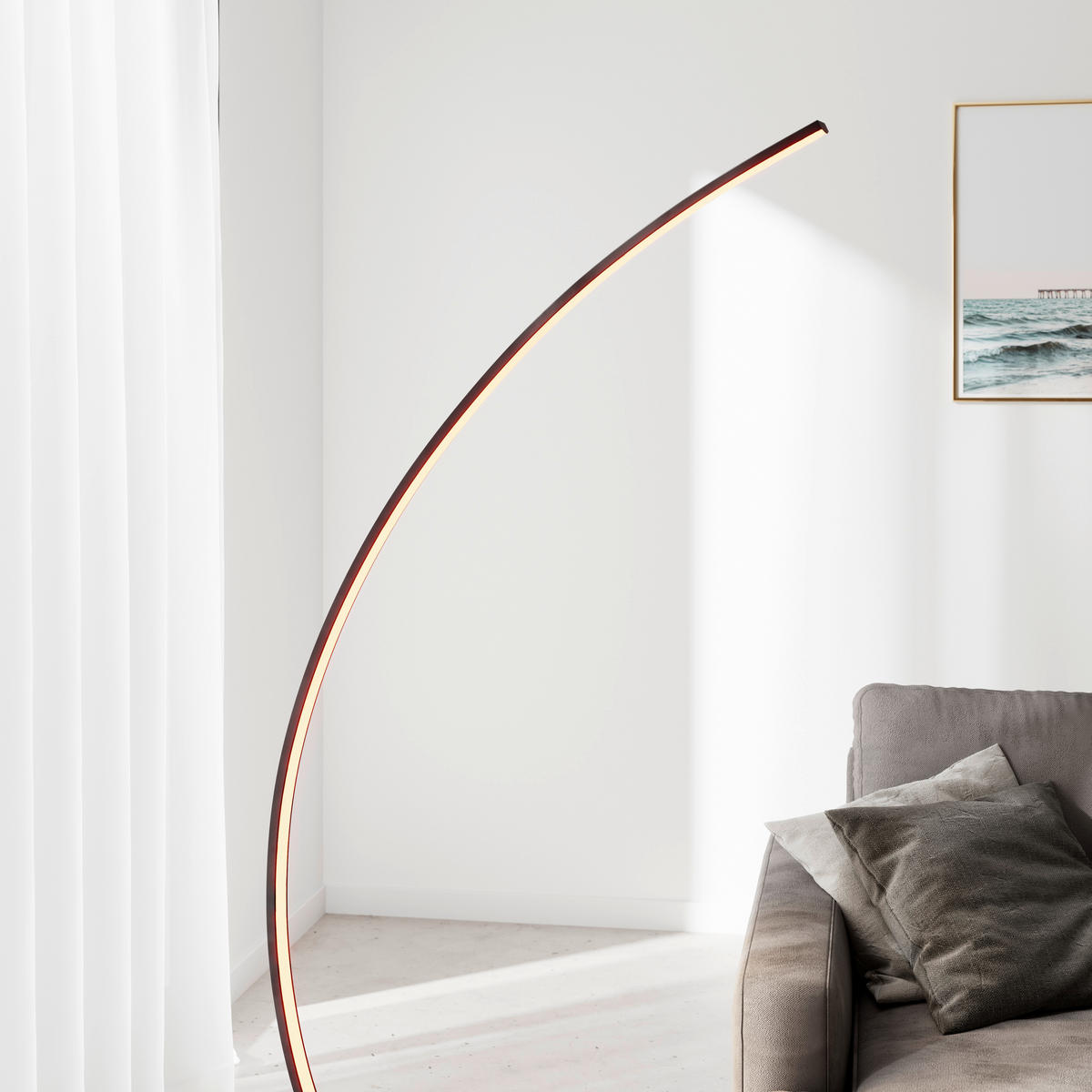 LED ÁLLÓLÁMPA - fekete, Design, műanyag/fém (81/28/165cm) - Novel