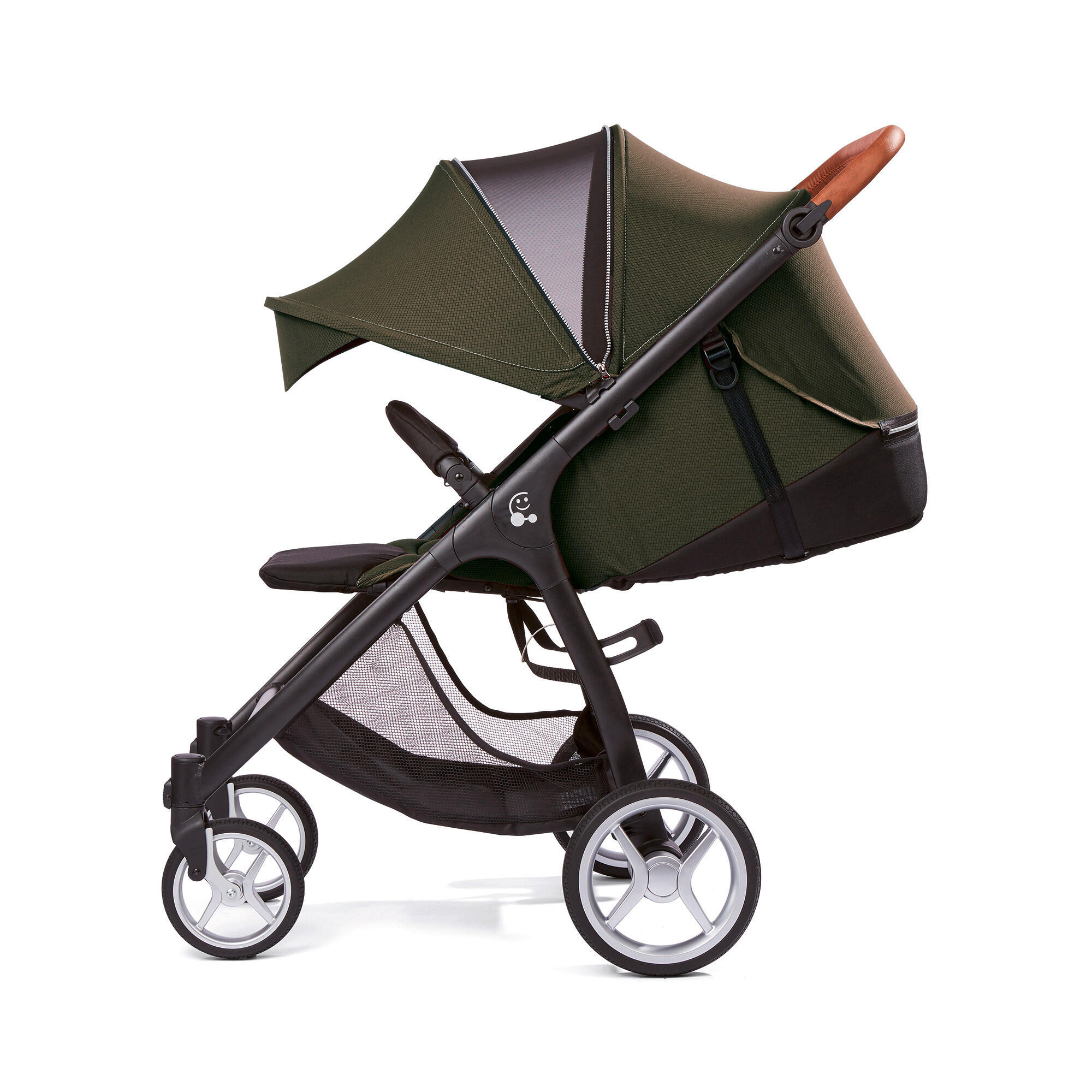 BUGGY Smiloo Happy+  - Schwarz/Olivgrün, Basics, Textil/Metall (60/106/100cm) - Gesslein