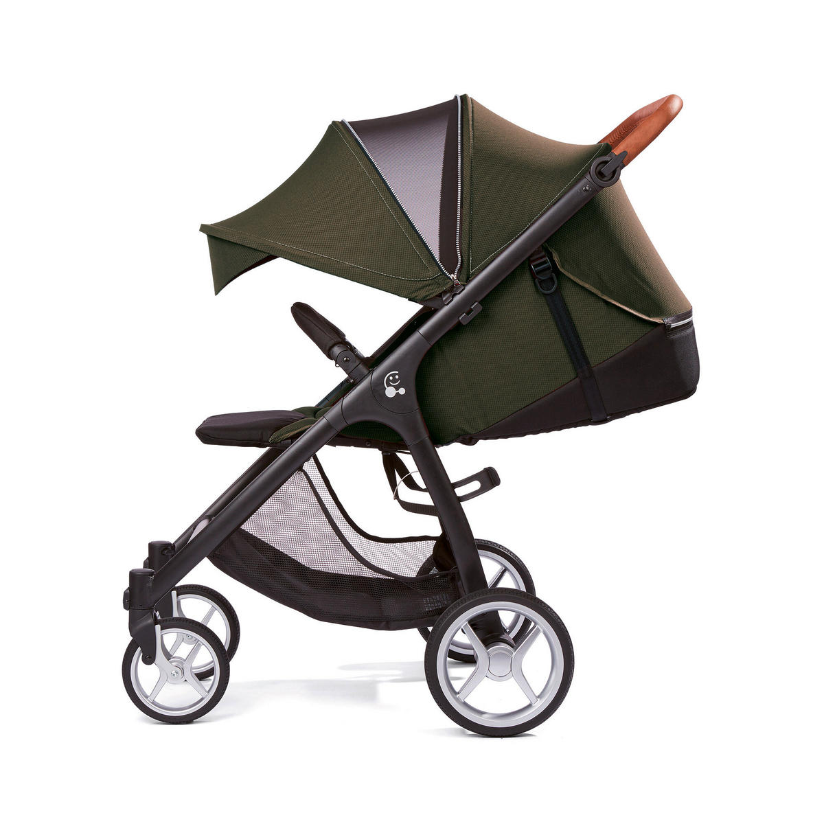 BUGGY Smiloo Happy+  - Schwarz/Olivgrün, Basics, Textil/Metall (60/106/100cm) - Gesslein