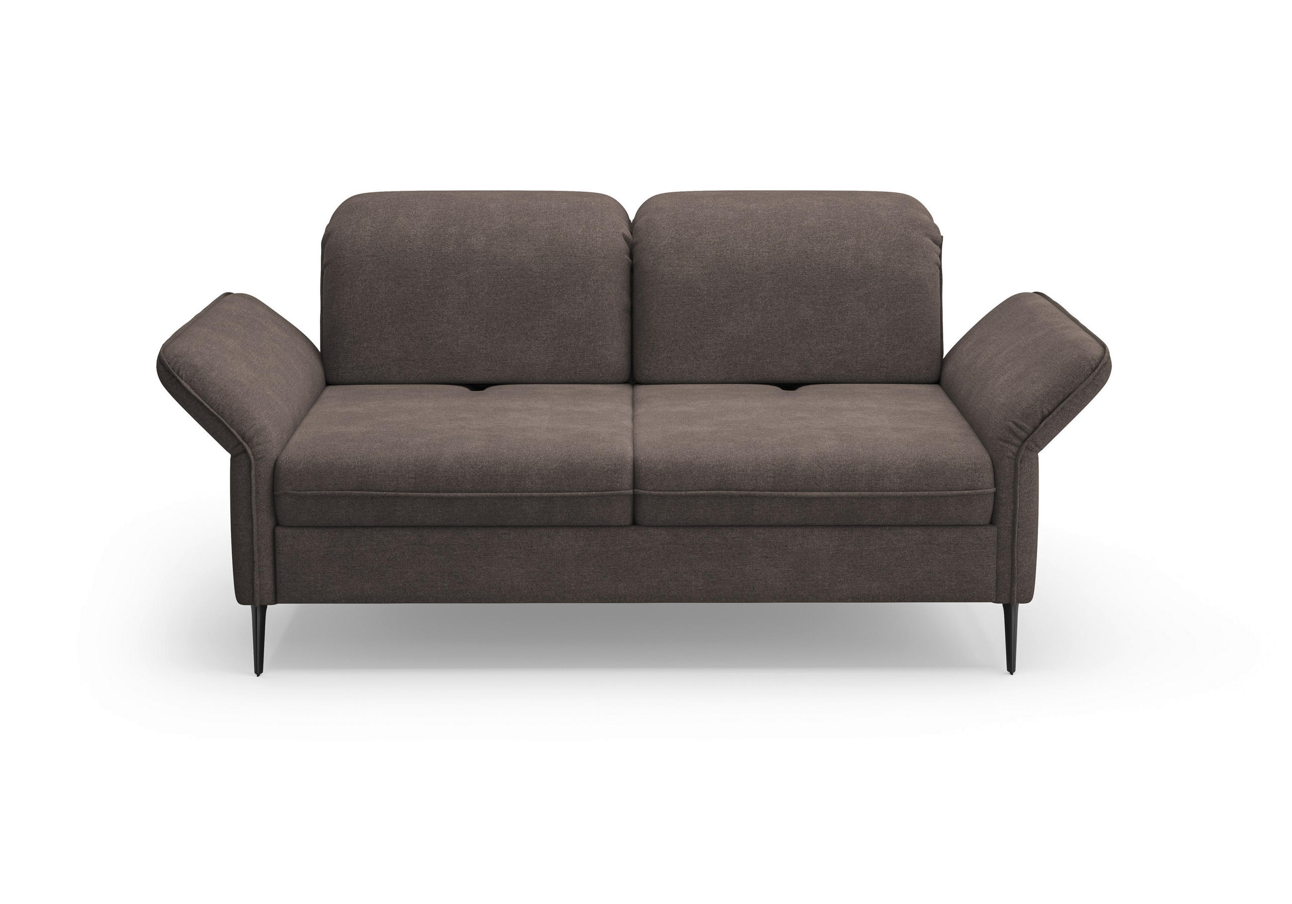 2,5-SITZER in Flachgewebe Graphitfarben - Schwarz/Graphitfarben, Konventionell, Textil/Metall (189/92/123cm) - Sit & More