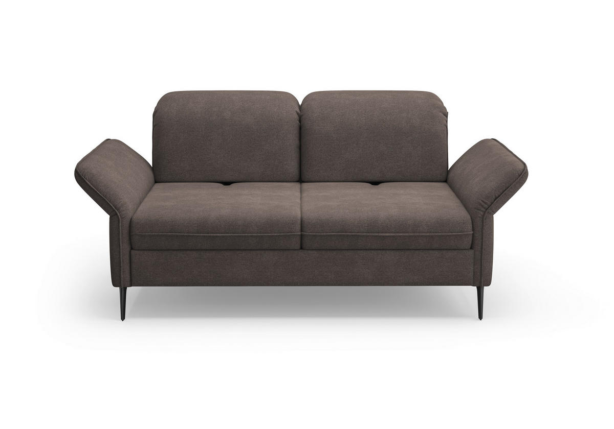 2,5-SITZER in Flachgewebe Graphitfarben  - Schwarz/Graphitfarben, KONVENTIONELL, Textil/Metall (189/92/123cm) - Sit & More