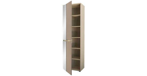 GARDEROBENSCHRANK  in 55/192/38 cm  - Taupe/Eichefarben, Design, Glas/Holzwerkstoff (55/192/38cm) - Voleo
