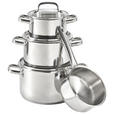 KOCHTOPFSET 4-teilig  - Klar/Edelstahlfarben, Basics, Glas/Metall - Homeware Profession.