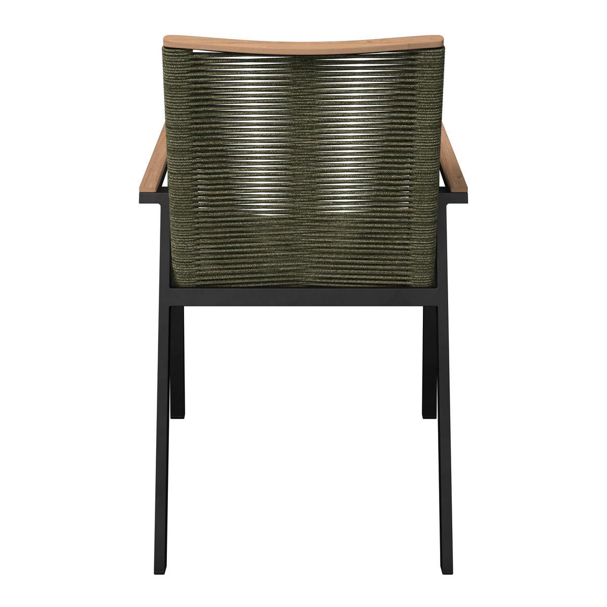 STAPELSESSEL Teakholz Aluminium Anthrazit, Grün, Teakfarben  - Anthrazit/Grün, Design, Holz/Textil (56/90/66cm) - Amatio