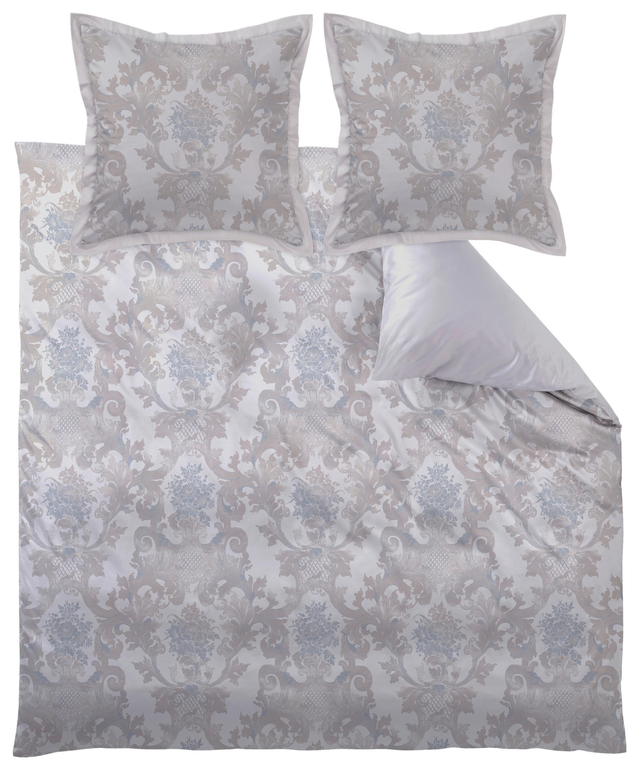 POSTEĽNÁ BIELIZEŇ, damask, strieborná, 200/200 cm - strieborná, Basics, textil (200/200cm) - Curt Bauer