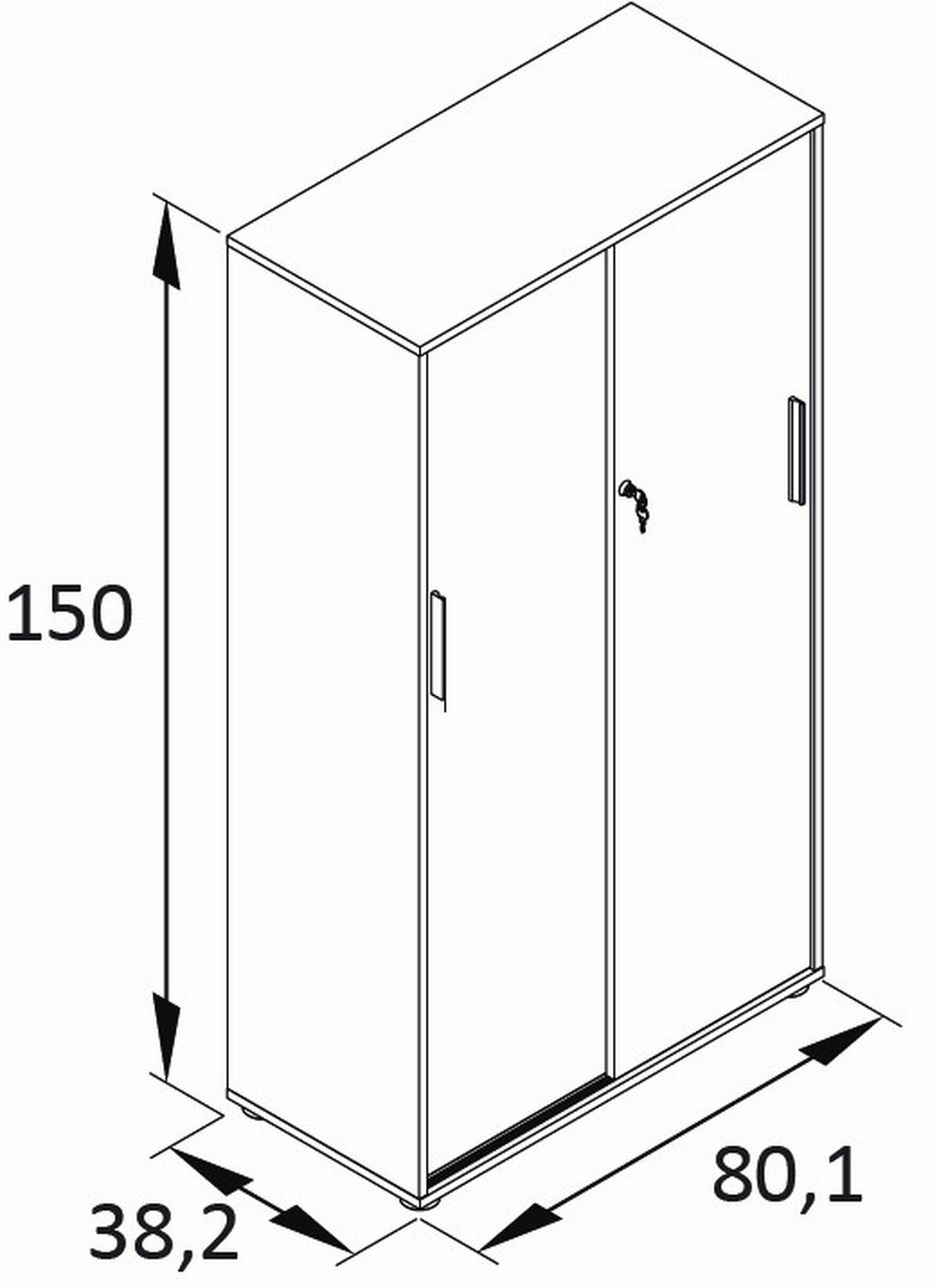 AKTENSCHRANK Eichefarben  - Eichefarben, MODERN, Holzwerkstoff (80,1/150/38,2cm) - MID.YOU