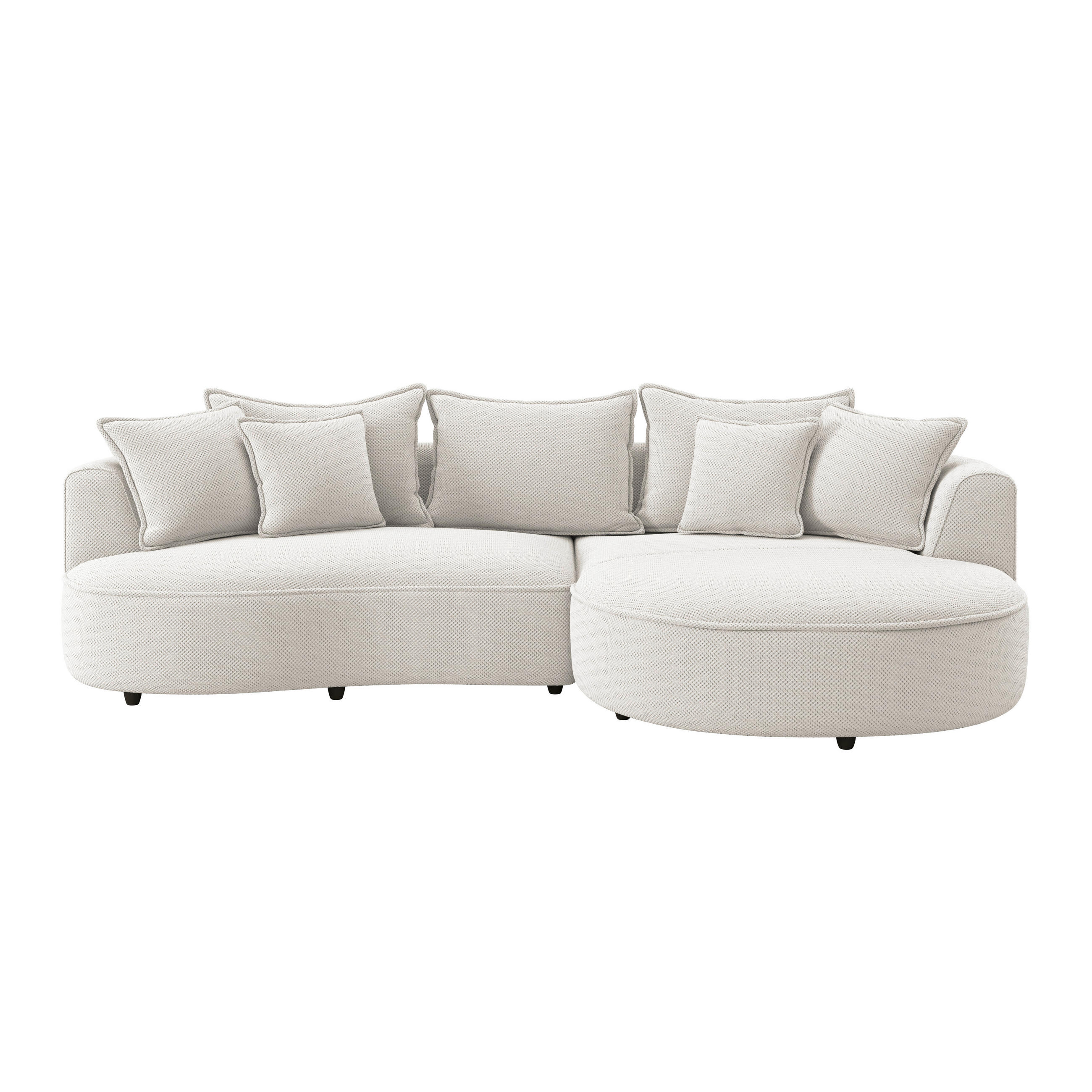 ECKSOFA in Velours, Struktur Creme  - Creme/Schwarz, Modern, Kunststoff/Textil (287/168cm) - Livetastic