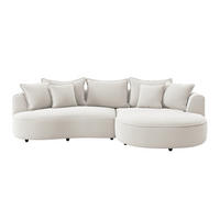 ECKSOFA LEVI Creme Velours, Struktur  - Creme/Schwarz, MODERN, Kunststoff/Textil (287/168cm) - Livetastic