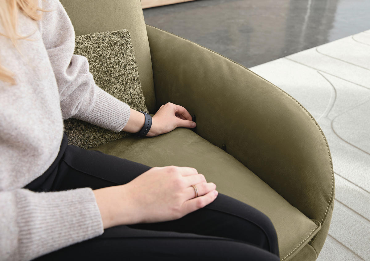 ECKSOFA Dunkelgrün Echtleder  - Wildeiche/Dunkelgrün, MODERN, Leder/Holz (130/234cm) - Koinor