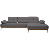 ECKSOFA in Flachgewebe Grau  314/176 cm  - Schwarz/Grau, Natur, Holz/Textil (314/176cm) - Valnatura