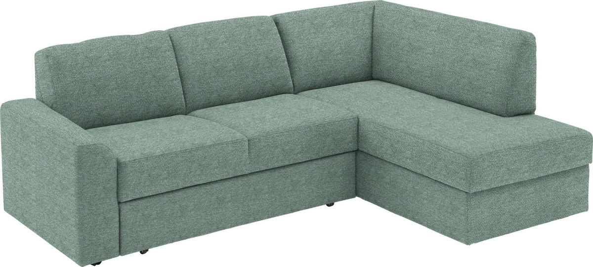 ECKSOFA in Webstoff Türkis  - Türkis/Schwarz, Konventionell, Kunststoff/Textil (224/165cm) - Xora