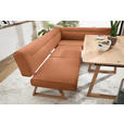 ECKBANK 230/170 cm Mikrofaser, Lederlook (vegan) Eichefarben, Cognac Wildeiche massiv   - Eichefarben/Cognac, KONVENTIONELL, Holz/Textil (230/170cm) - Moderano