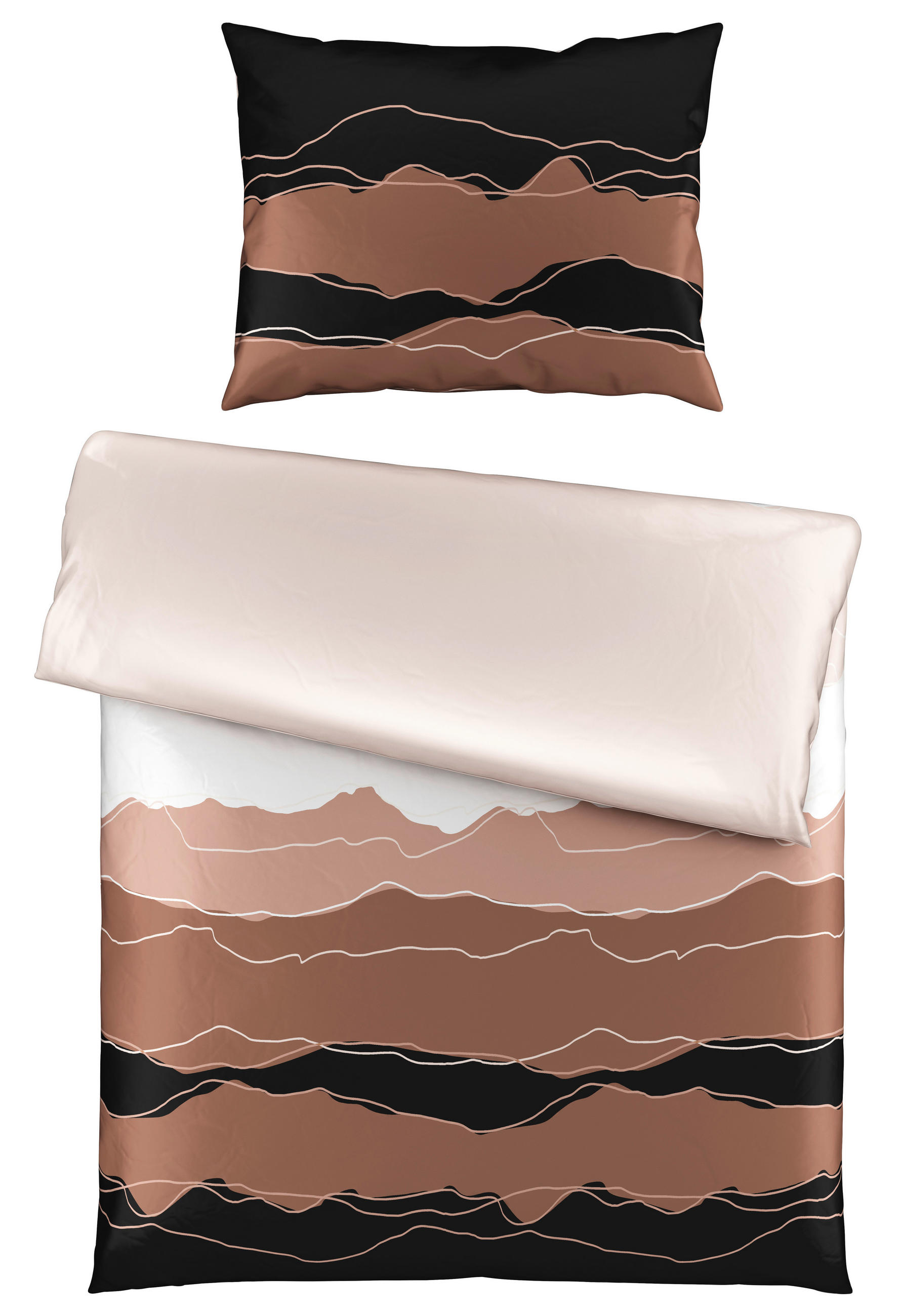 ÁGYNEMŰHUZAT-GARNITÚRA 140/200 cm  - fekete/taupe, Konventionell, textil (140/200cm) - Novel