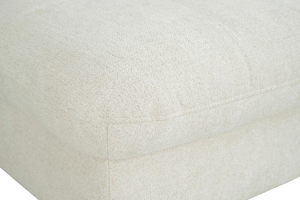 WOHNLANDSCHAFT Beige Chenille  - Beige/Schwarz, KONVENTIONELL, Textil/Metall (188/340/160cm) - Xora