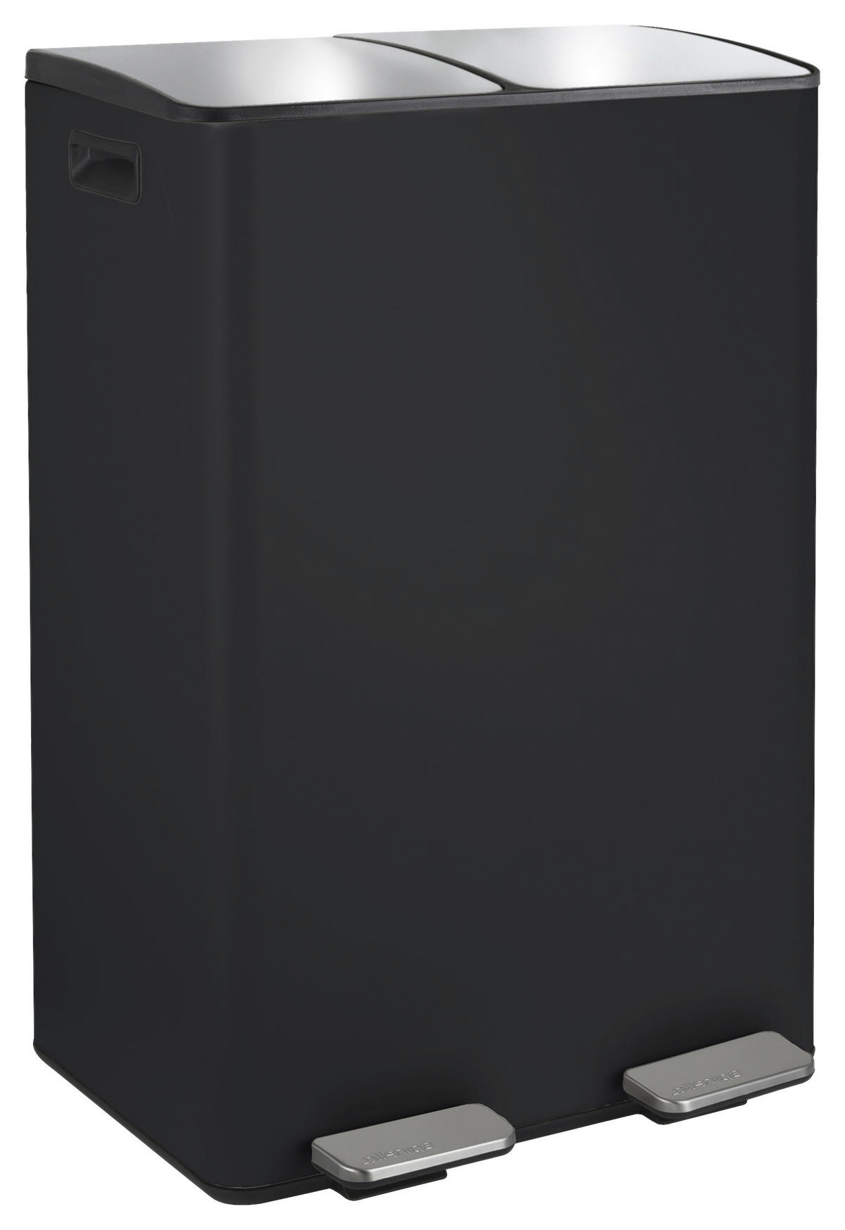 ABFALLEIMER 60 l  Metall  - Schwarz, Basics, Kunststoff/Metall (45/30/71cm) - Spirella