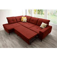 ECKSOFA in Chenille Rot  240/308 cm  - Rot/Schwarz, Design, Textil/Metall (240/308cm) - Xora