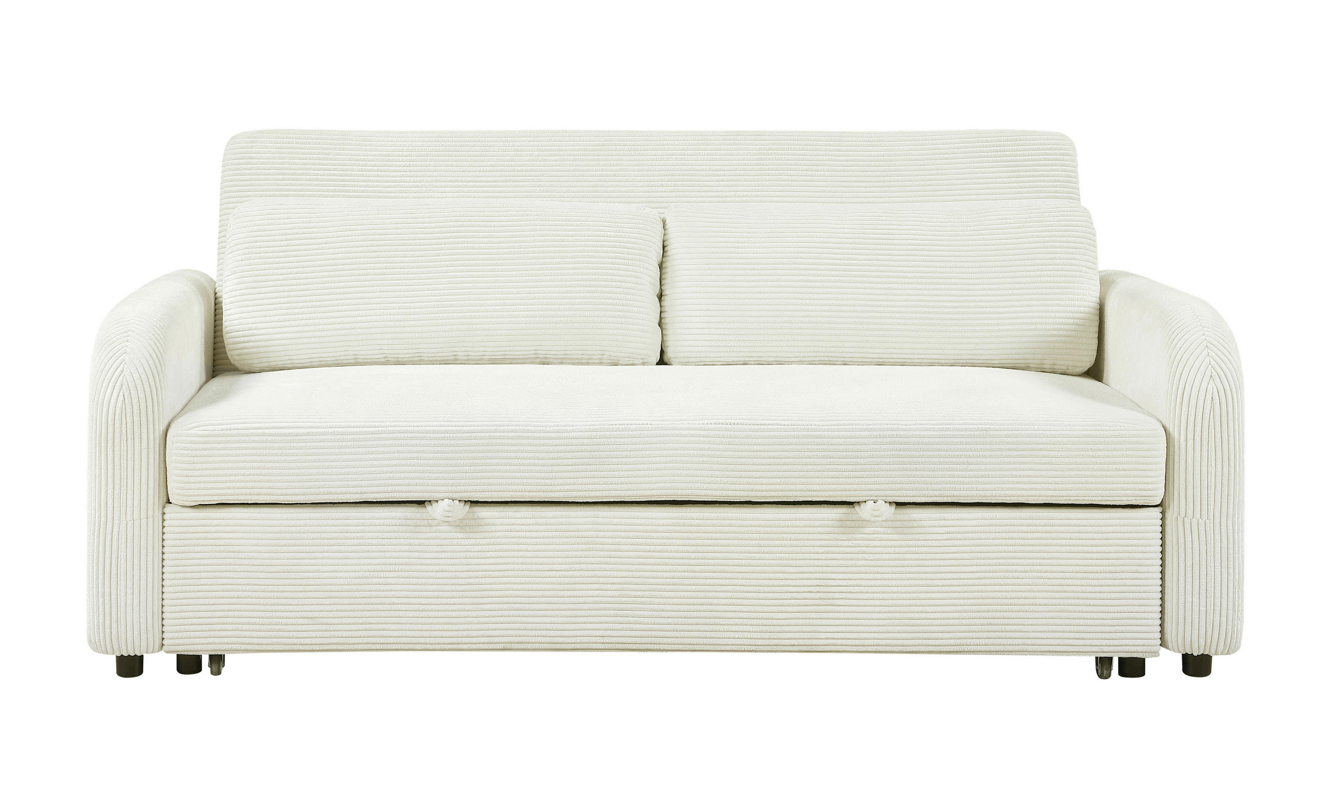 SCHLAFSOFA Cord Creme  - Creme/Schwarz, Design, Kunststoff/Textil (193/86/90cm) - MID.YOU