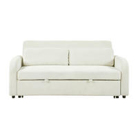SCHLAFSOFA Cord Creme  - Creme/Schwarz, Design, Kunststoff/Textil (193/86/90cm) - MID.YOU