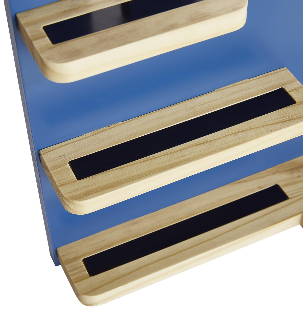 Regal für Toniebox und Figuren Kiefer massiv Blau, Naturfarben  - Blau/Naturfarben, Trend, Holz/Holzwerkstoff (56/43/15cm) - Ben'n'jen