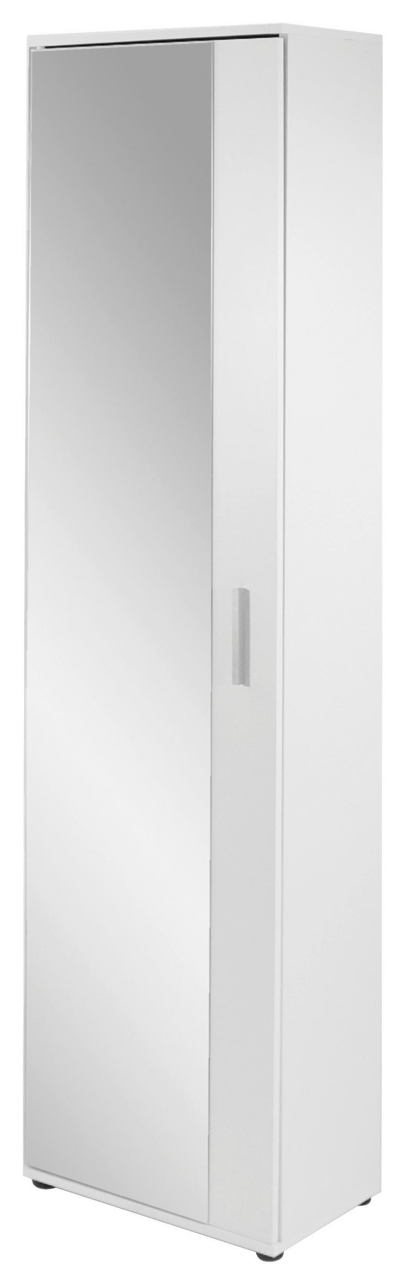 GARDEROBENSCHRANK Jakob  in 49/196/30 cm  - Silberfarben/Weiß, MODERN, Holzwerkstoff/Kunststoff (49/196/30cm) - MID.YOU