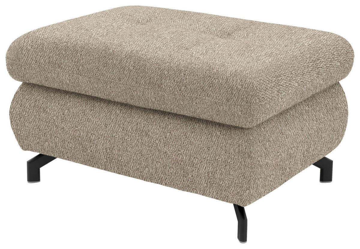 ECKSOFA in Chenille Hellbraun  - Hellbraun/Schwarz, Design, Textil/Metall (220/310cm) - Beldomo Style