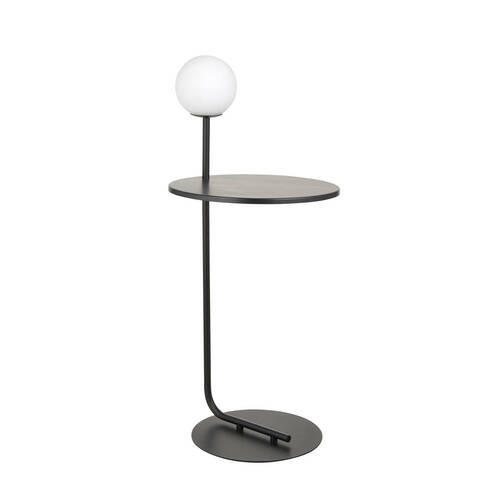 STEHLEUCHTE 38.5/35/81 cm    - Opal/Schwarz, KONVENTIONELL, Glas/Metall (38.5/35/81cm) - ENDON