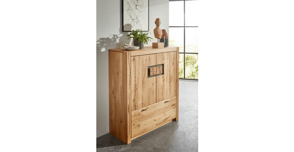 KOMMODE , 102,3/117,6/41 cm, 1 Schublade(n)  - Eichefarben/Dunkelgrau, Natur, Holz (102,3/117,6/41cm) - Valnatura