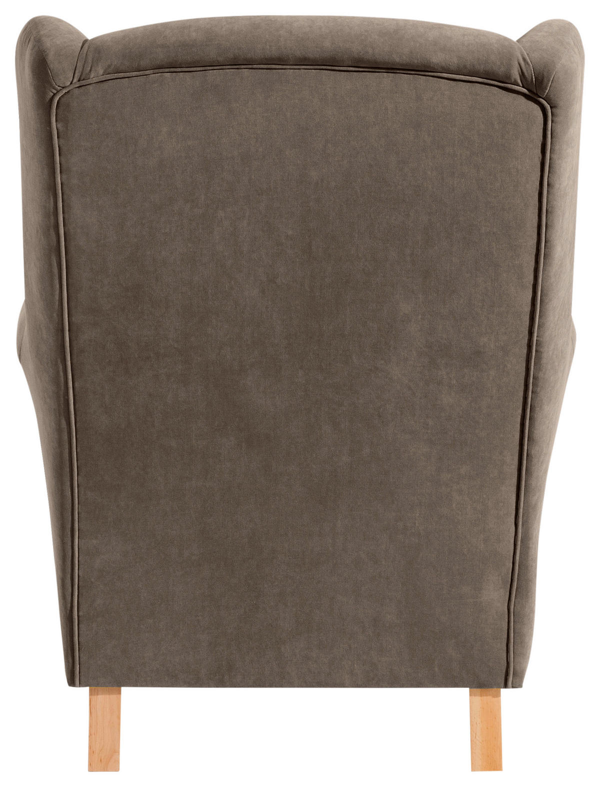 OHRENSESSEL in Velours Hellbraun  - Hellbraun/Buchefarben, Design, Holz/Textil (77/103/86cm) - Max Winzer