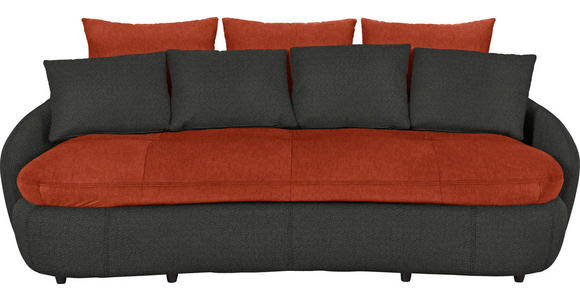 MEGASOFA in Textil Anthrazit, Rot - Anthrazit/Rot, Design, Kunststoff/Textil (238/80/143cm) - Hom`in